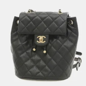 Black Caviar Quilted Mini Urban Spirit Backpack