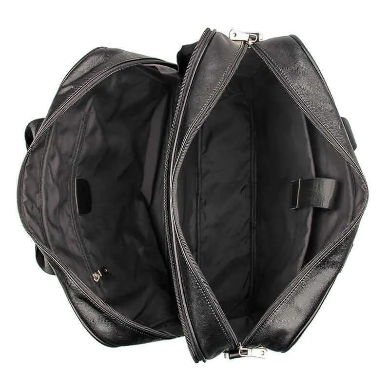 Black Nappa Leather Laptop Bag - Sleek and Functional