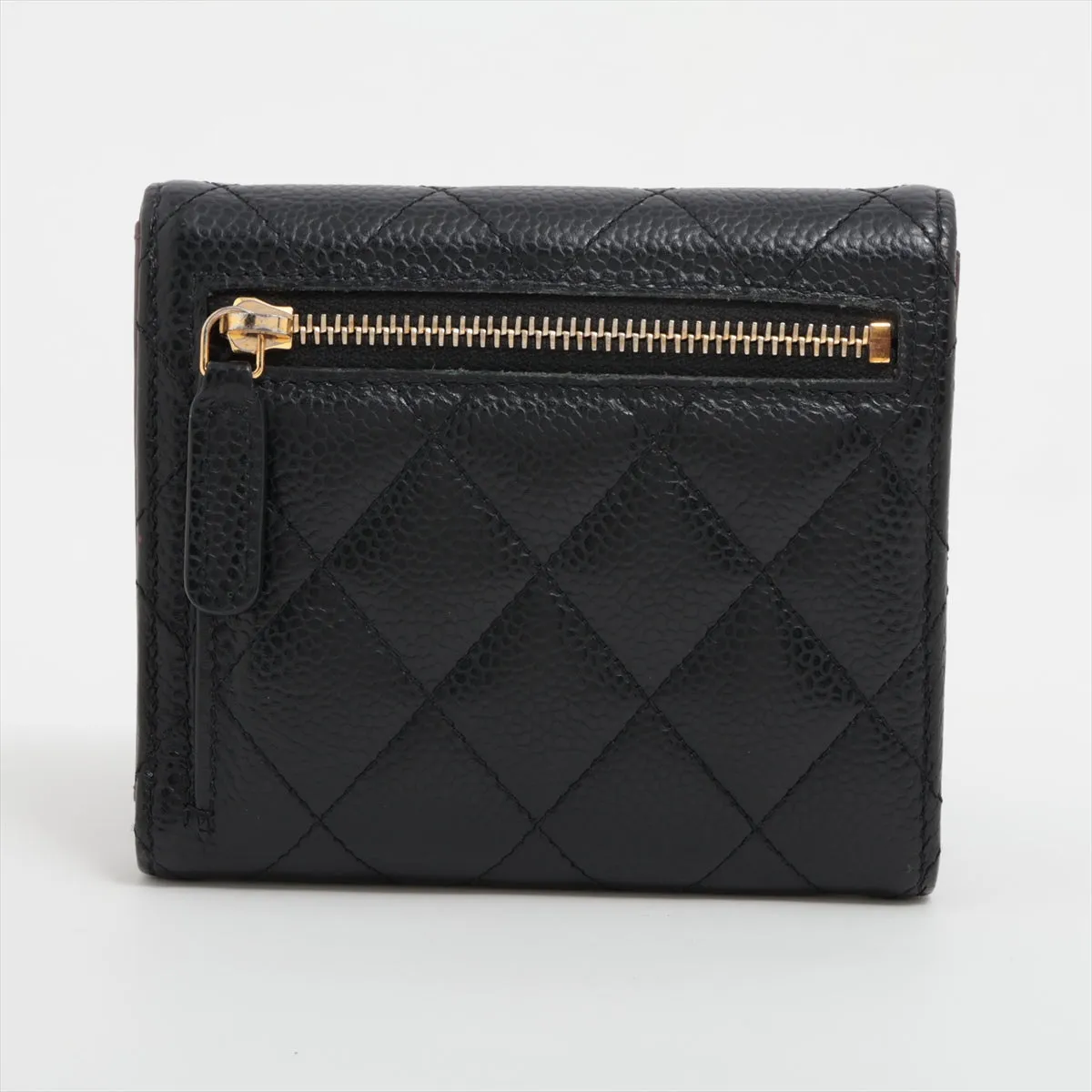 Chanel Caviar Black Compact Wallet - Microchipped