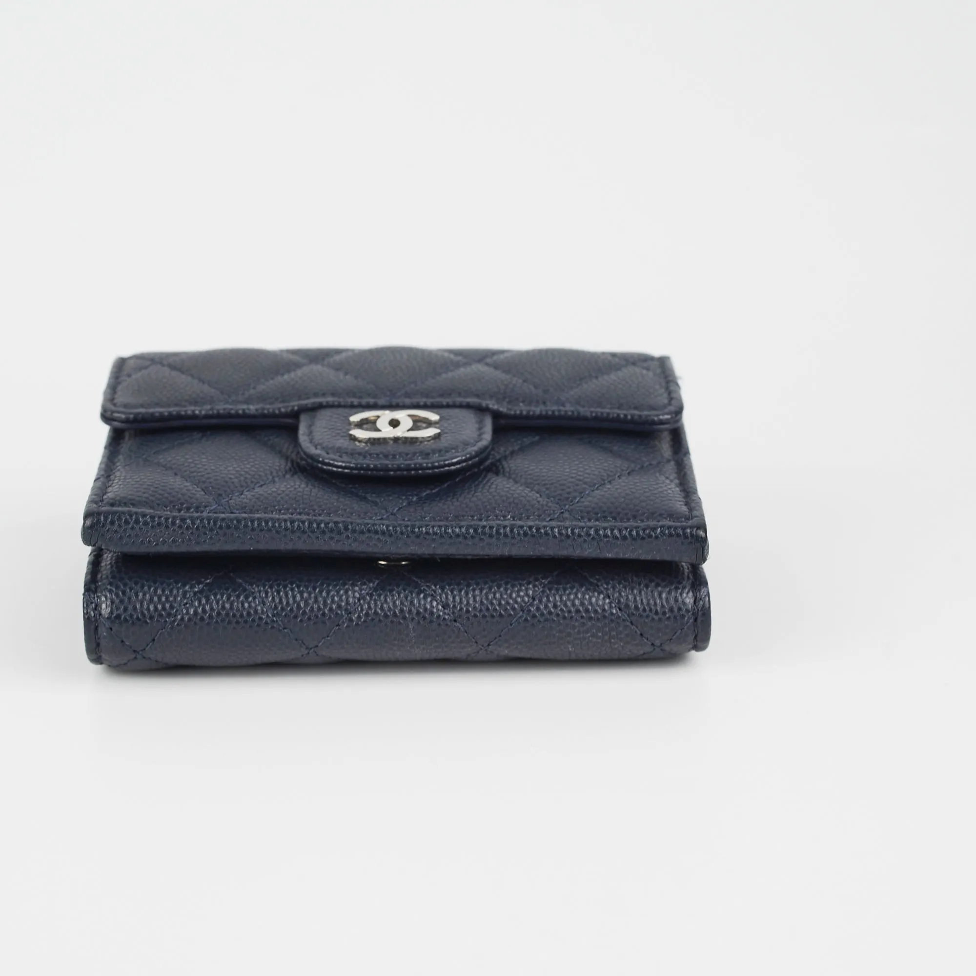 Chanel Caviar Compact Wallet Navy