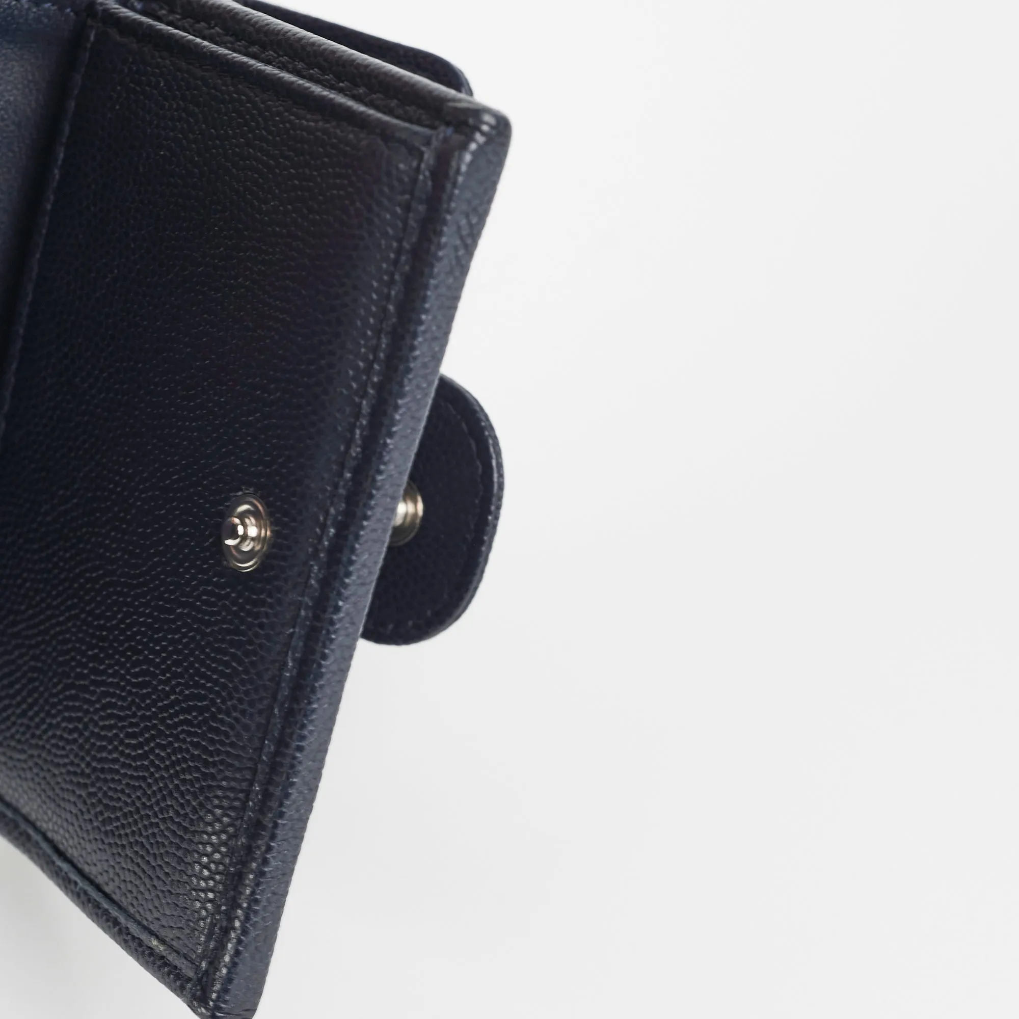 Chanel Caviar Compact Wallet Navy