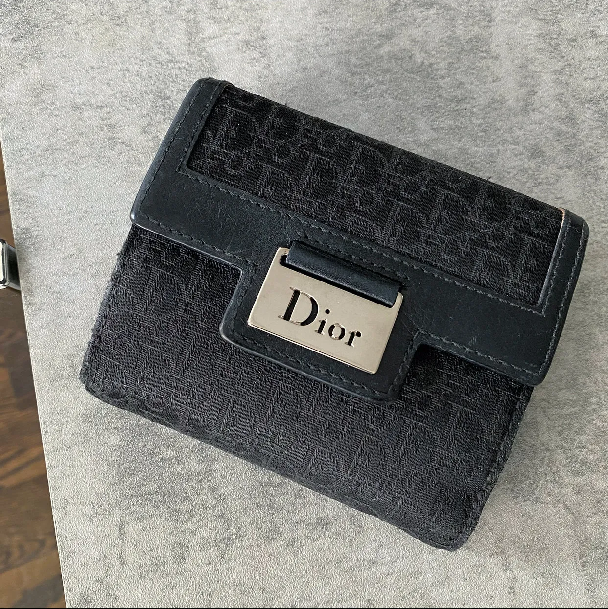 Dior Street Chic Vintage Monogram Compact Wallet