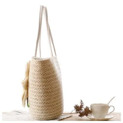 Exotic Women's Fashionable Woven Styled Coffee HandBag