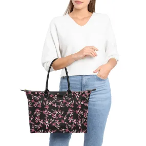 Floral Green Black Single-Shoulder Lady Handbag