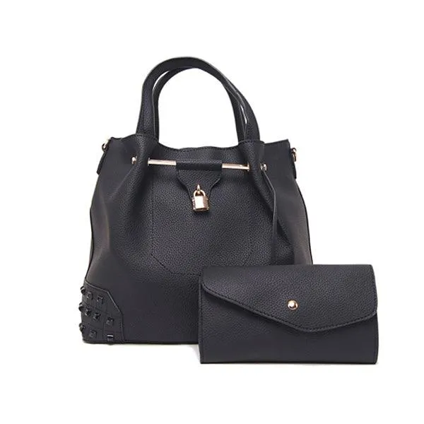 Generic Fashionable 2 in 1 Handbag - Black