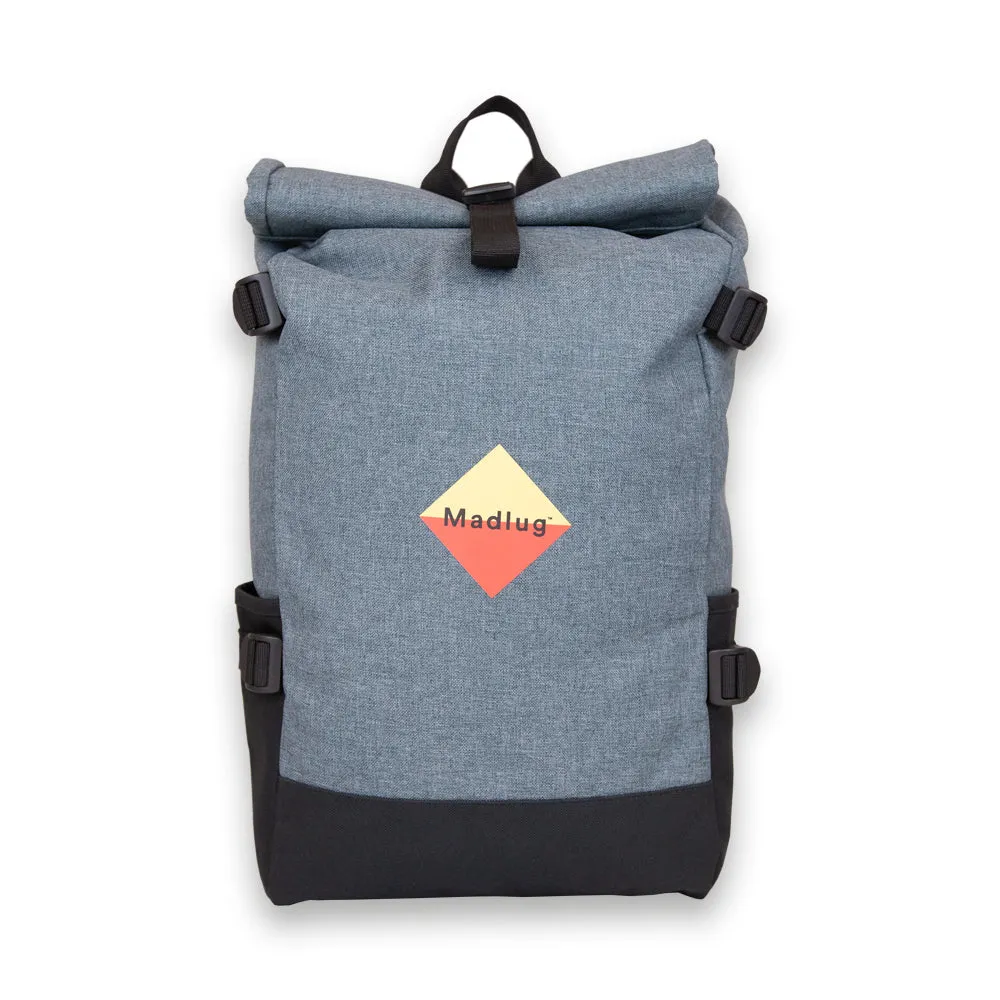 Grey Roll-Top Urban Backpack