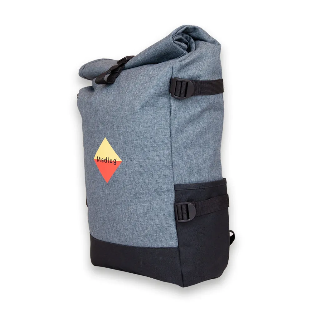 Grey Roll-Top Urban Backpack