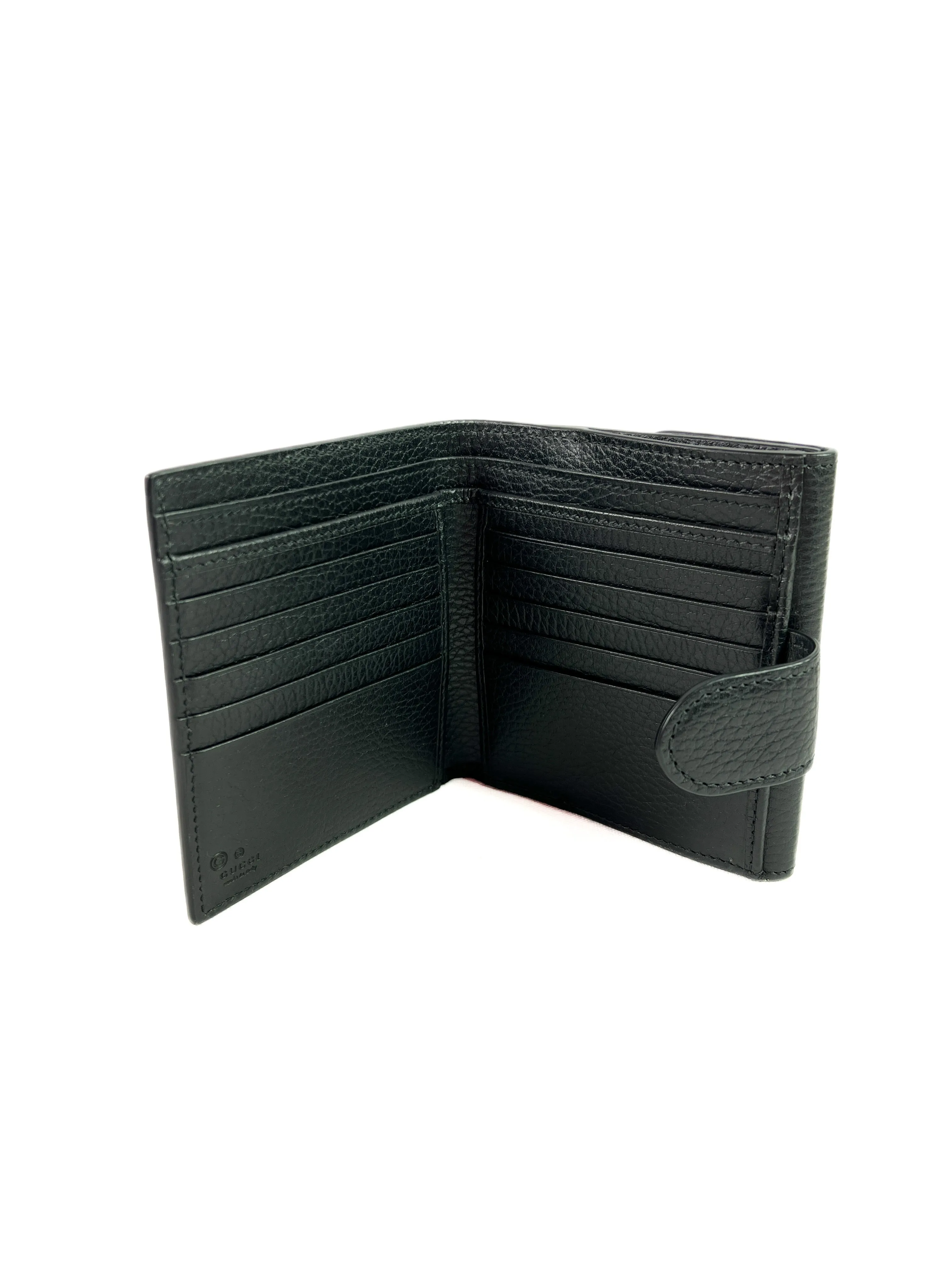 Gucci black leather interlocking G compact wallet  5981672184