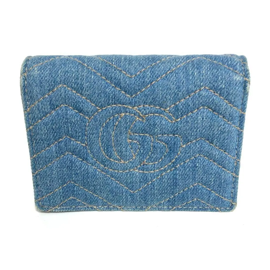 Gucci Gg Marmont Denim Pearl Compact