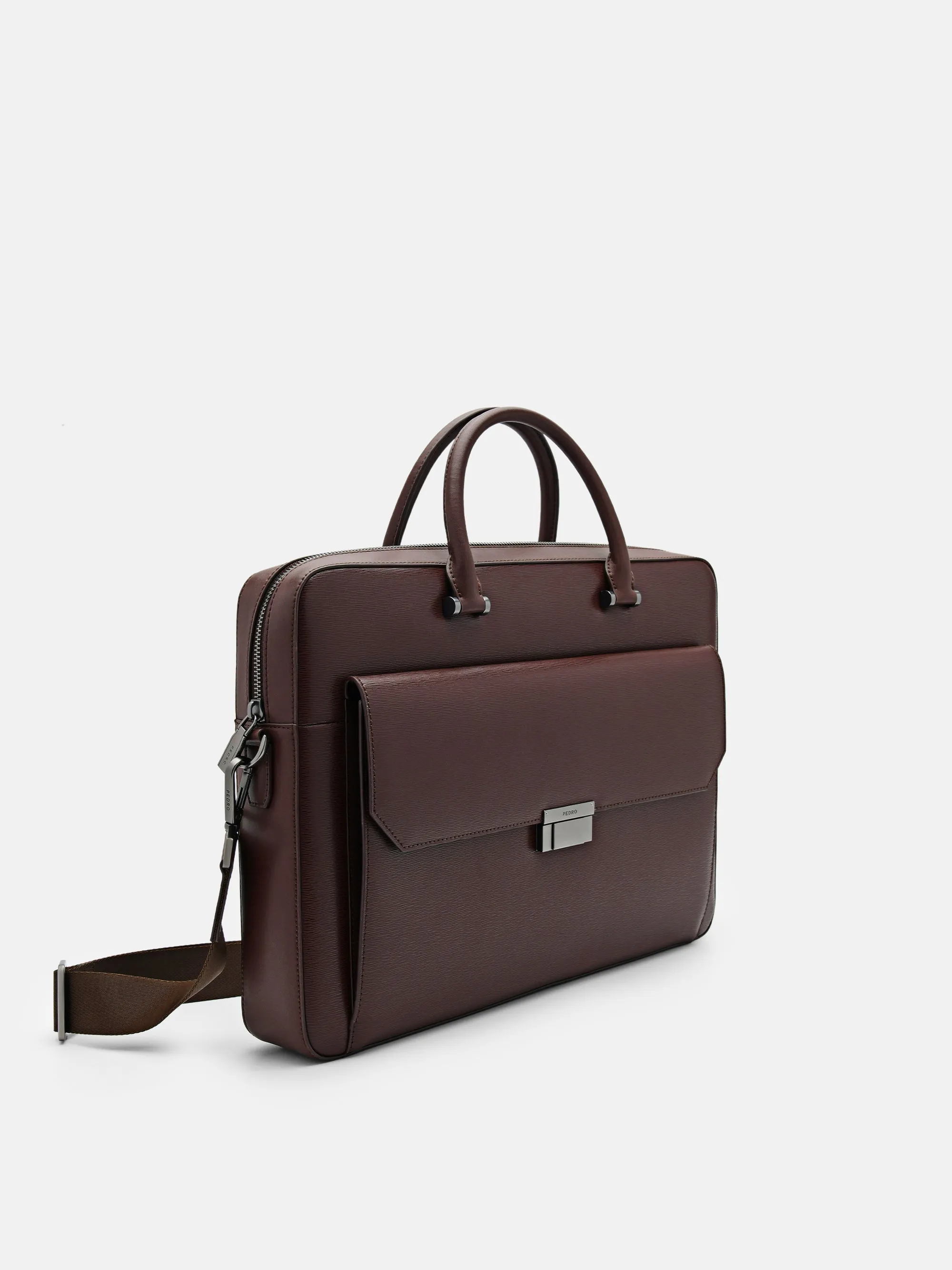 Henry Textured Leather Briefcase