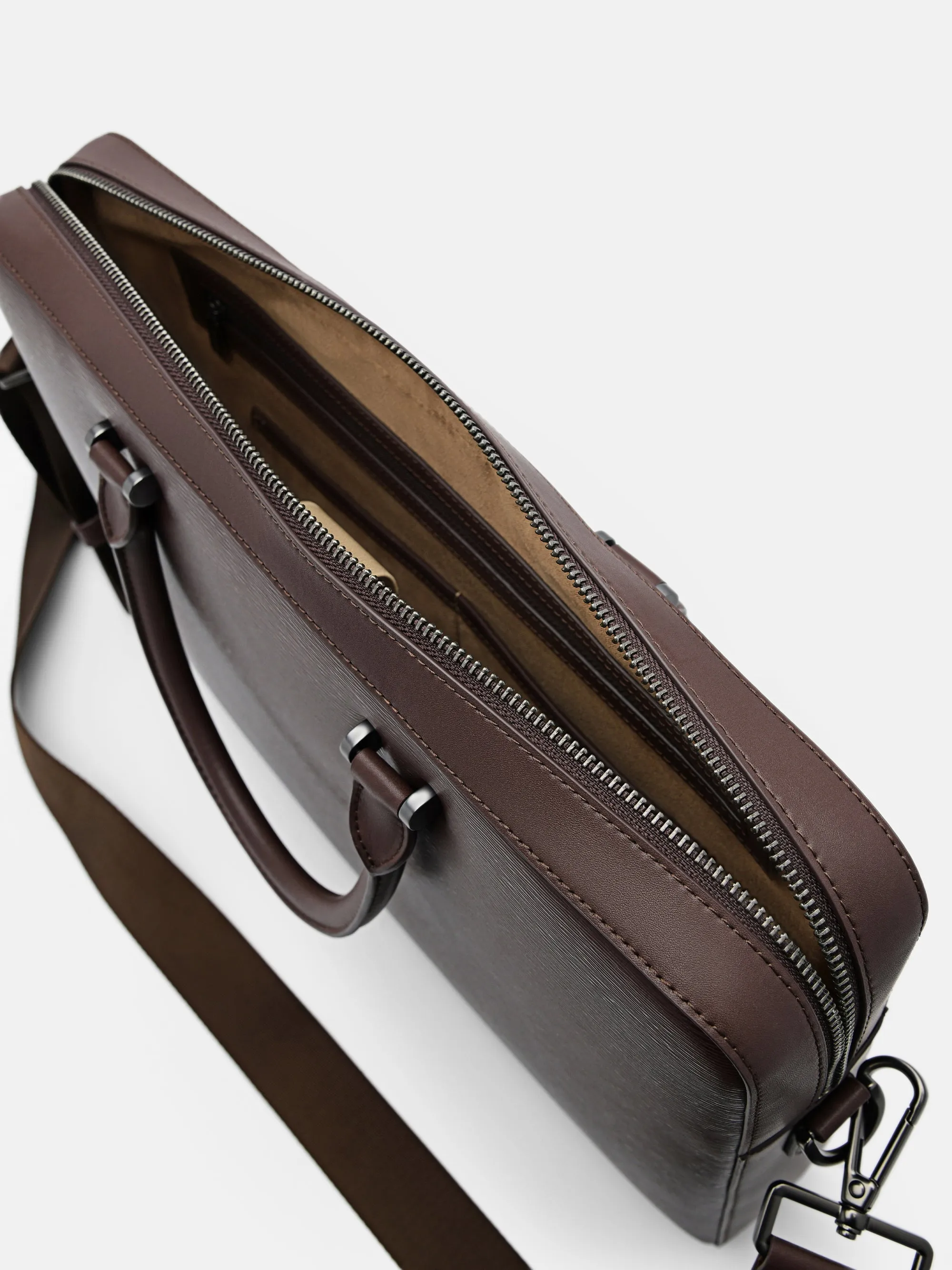 Henry Textured Leather Briefcase