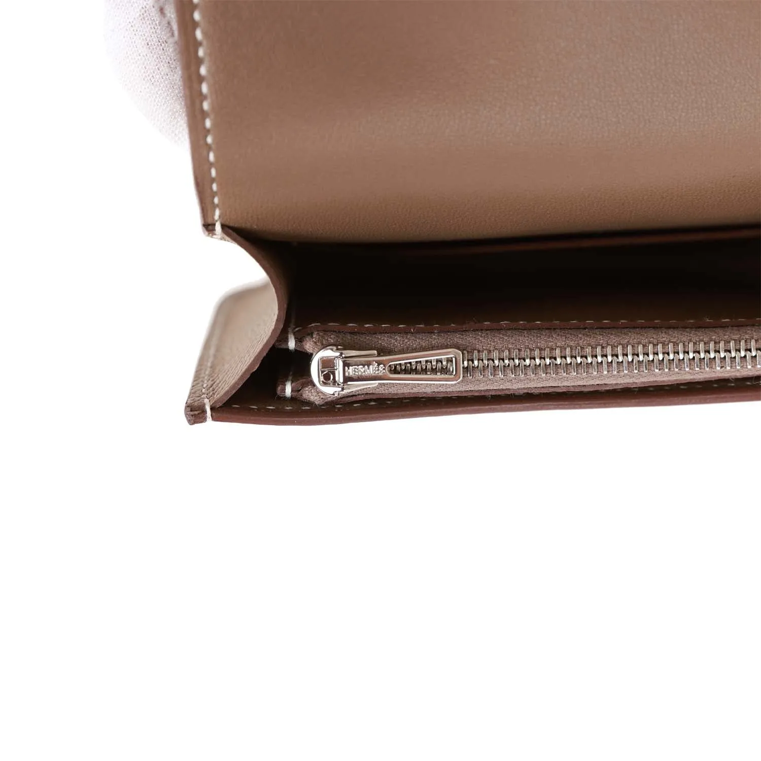 Hermes Constance Slim Wallet Etoupe Epsom Palladium Hardware