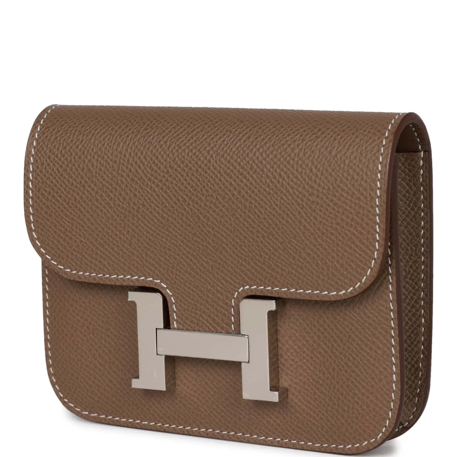 Hermes Constance Slim Wallet Etoupe Epsom Palladium Hardware