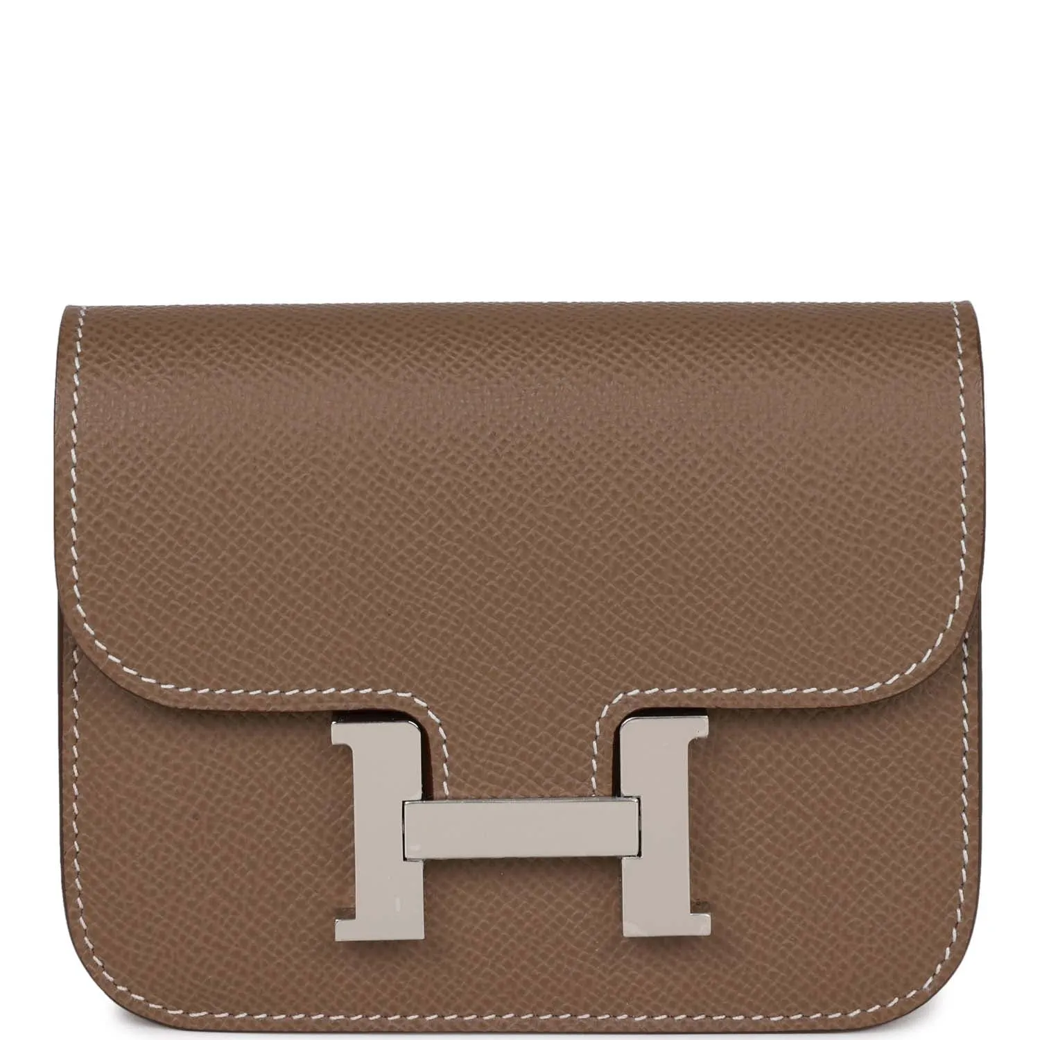 Hermes Constance Slim Wallet Etoupe Epsom Palladium Hardware