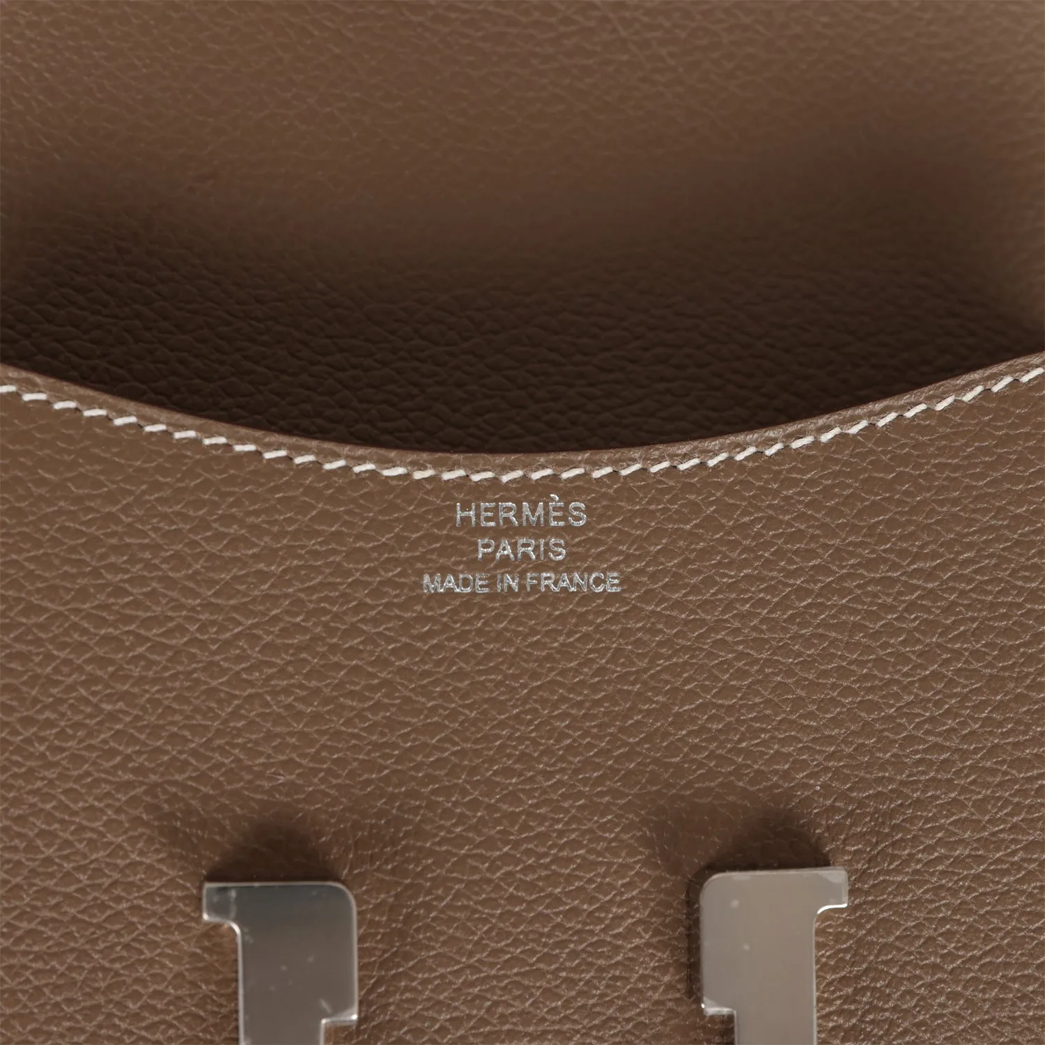 Hermes Constance Slim Wallet Etoupe Evercolor Palladium Hardware