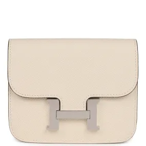 Hermes Constance Slim Wallet Nata Epsom Palladium Hardware