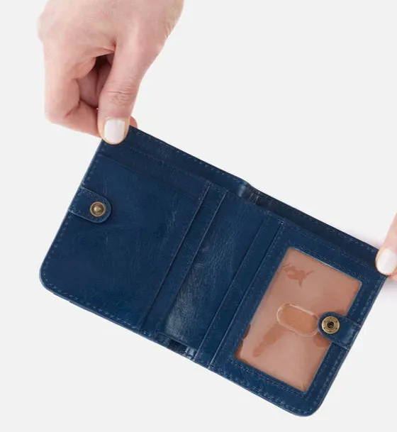 Hobo Max Mini Bifold Compact Wallet in Denim