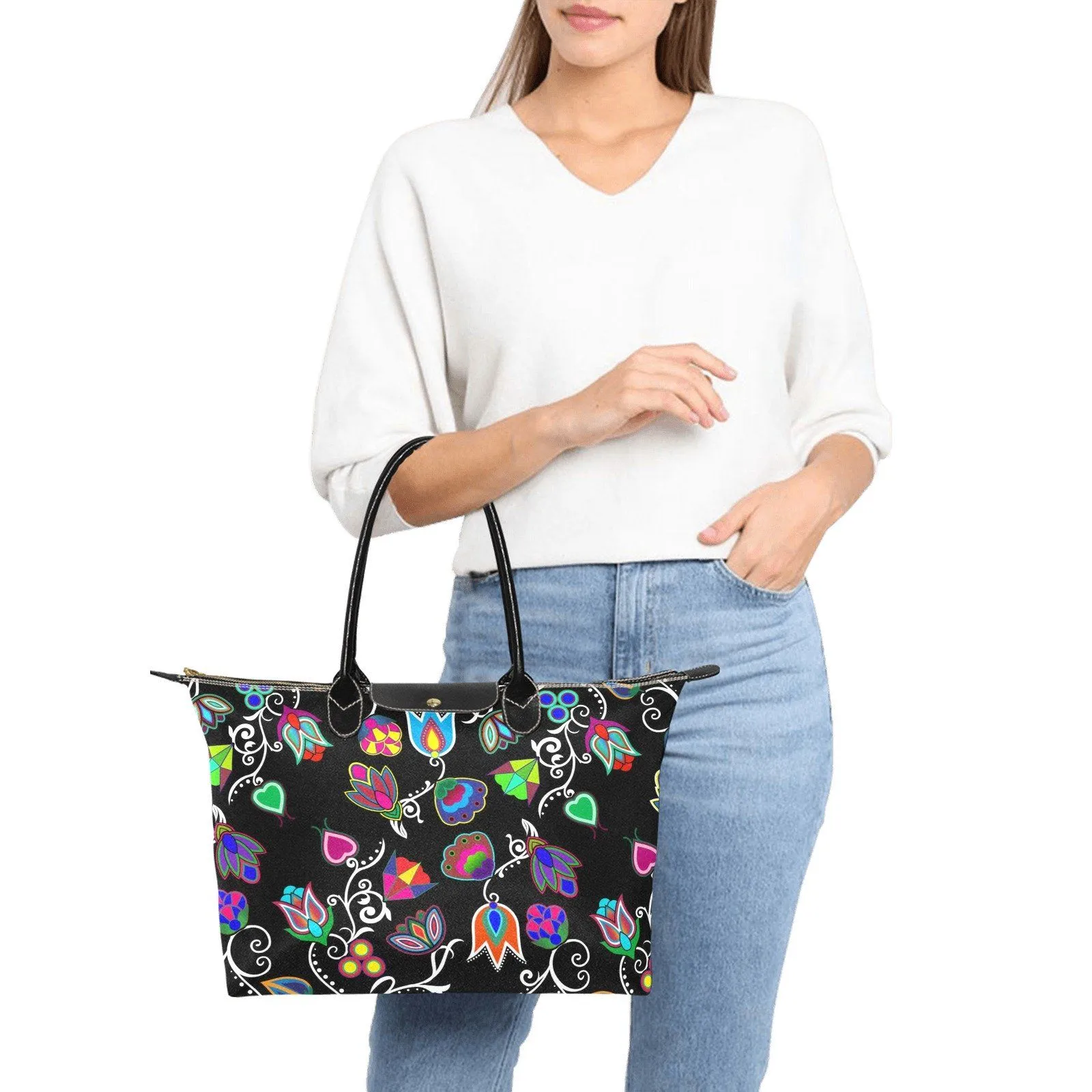 Indigenous Paisley Black Single-Shoulder Lady Handbag