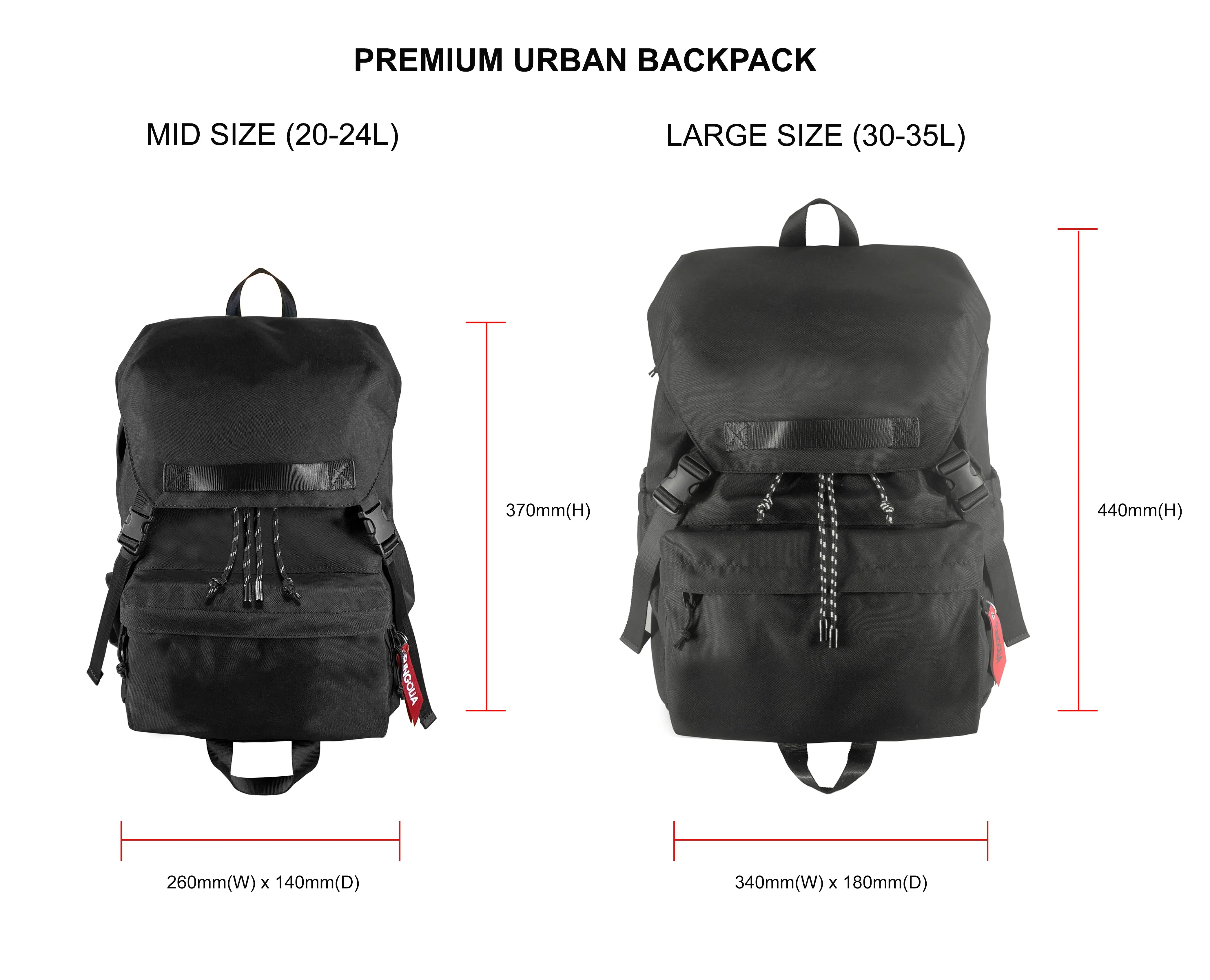 <A 000a001a92nx> MID SIZE Premium Urban Backpack 20L-24L