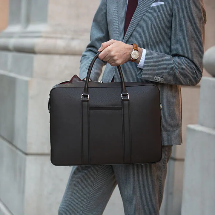 Manhattan Monochrome Leather Briefcase