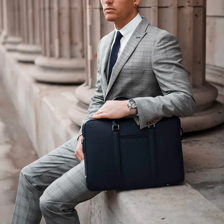 Manhattan Monochrome Leather Briefcase