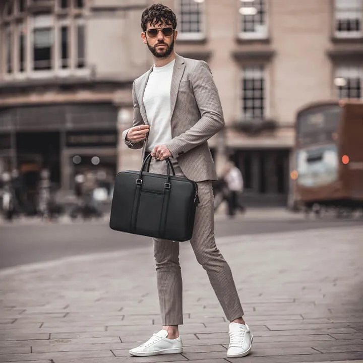 Manhattan Monochrome Leather Briefcase