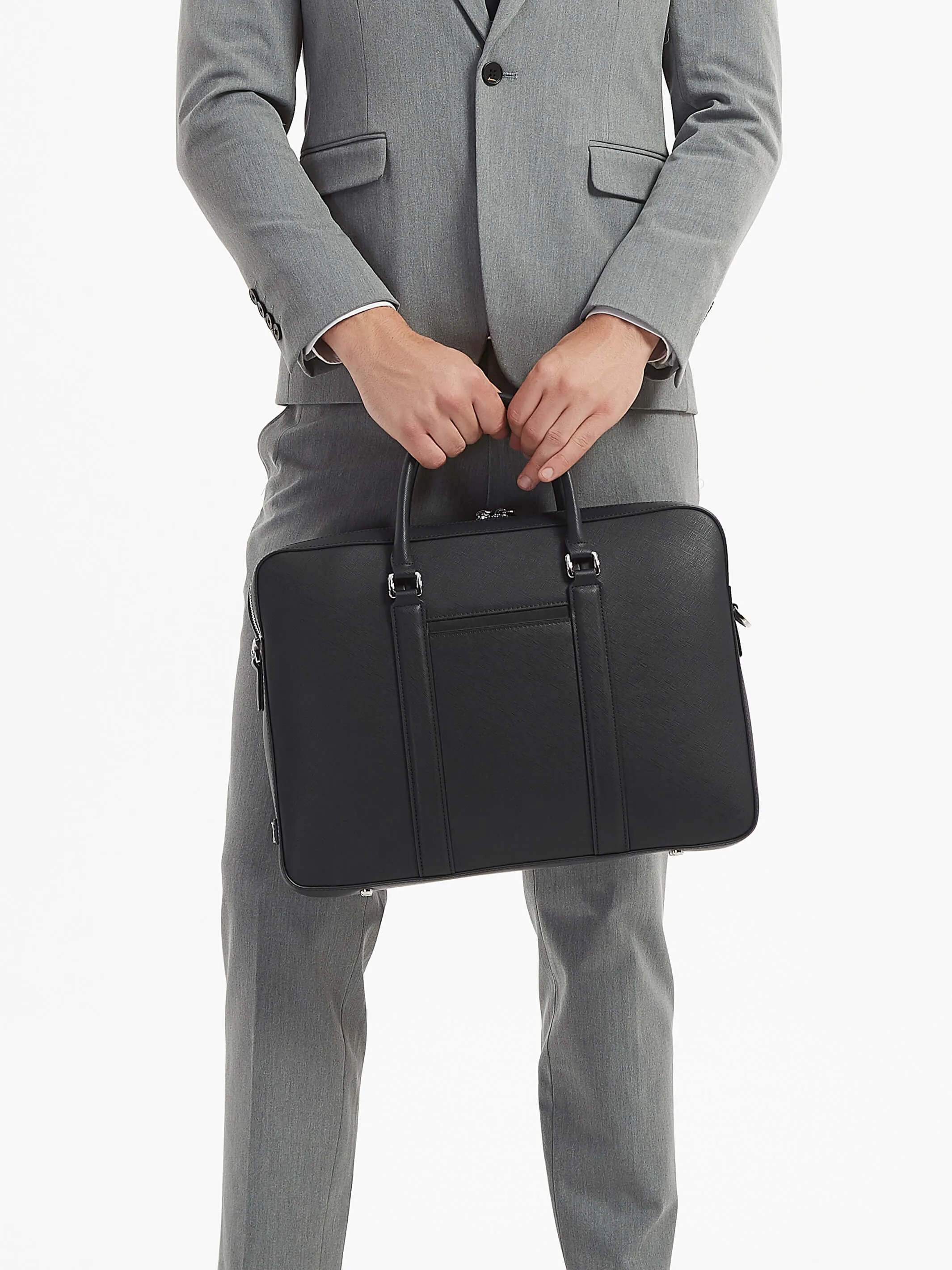 Manhattan Monochrome Leather Briefcase