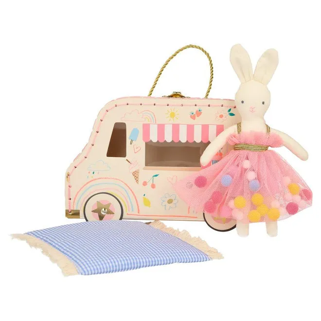 Meri Meri Ice Cream Van Bunny Mini Suitcase Doll