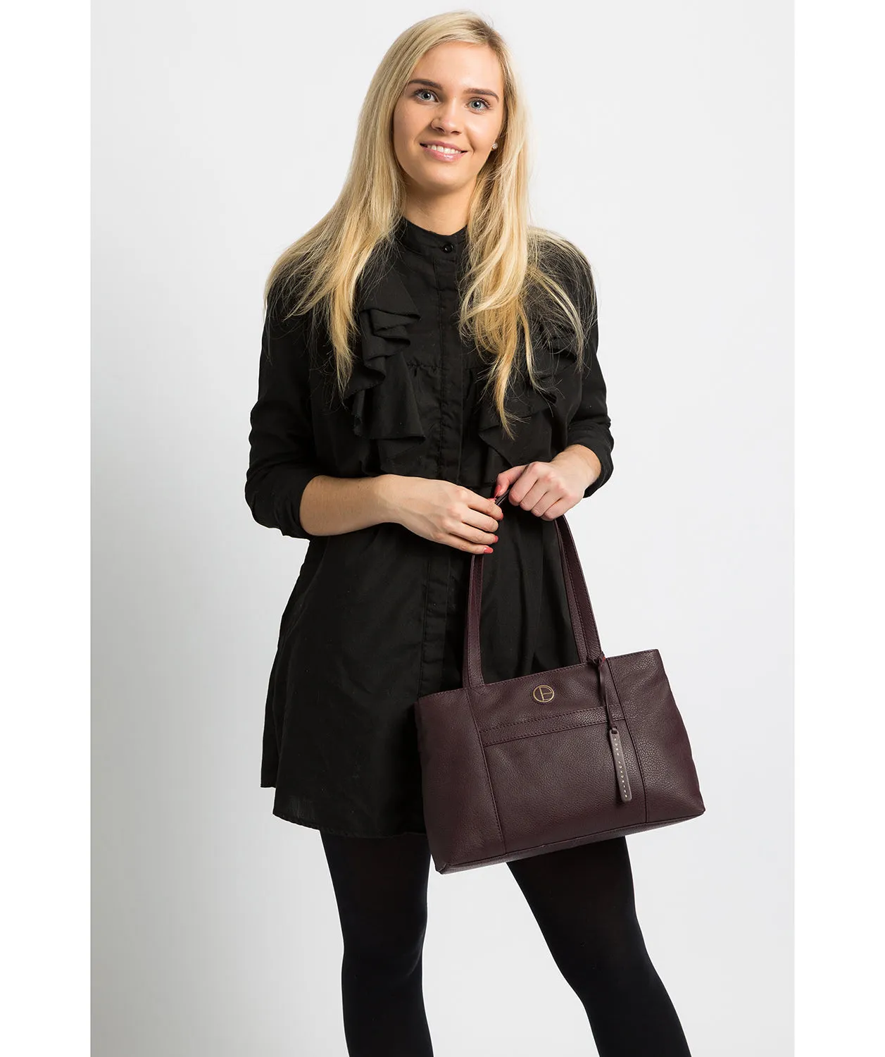 'Mist' Plum Leather Handbag