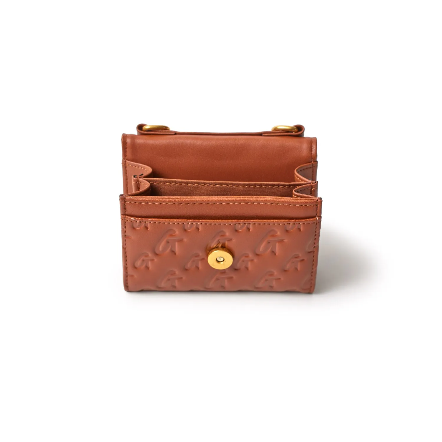 MONOGRAM GOLD COMPACT WOC - BROWN