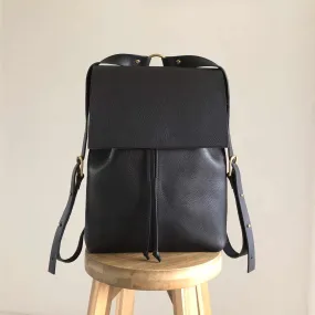 Nomad Black Leather Backpack