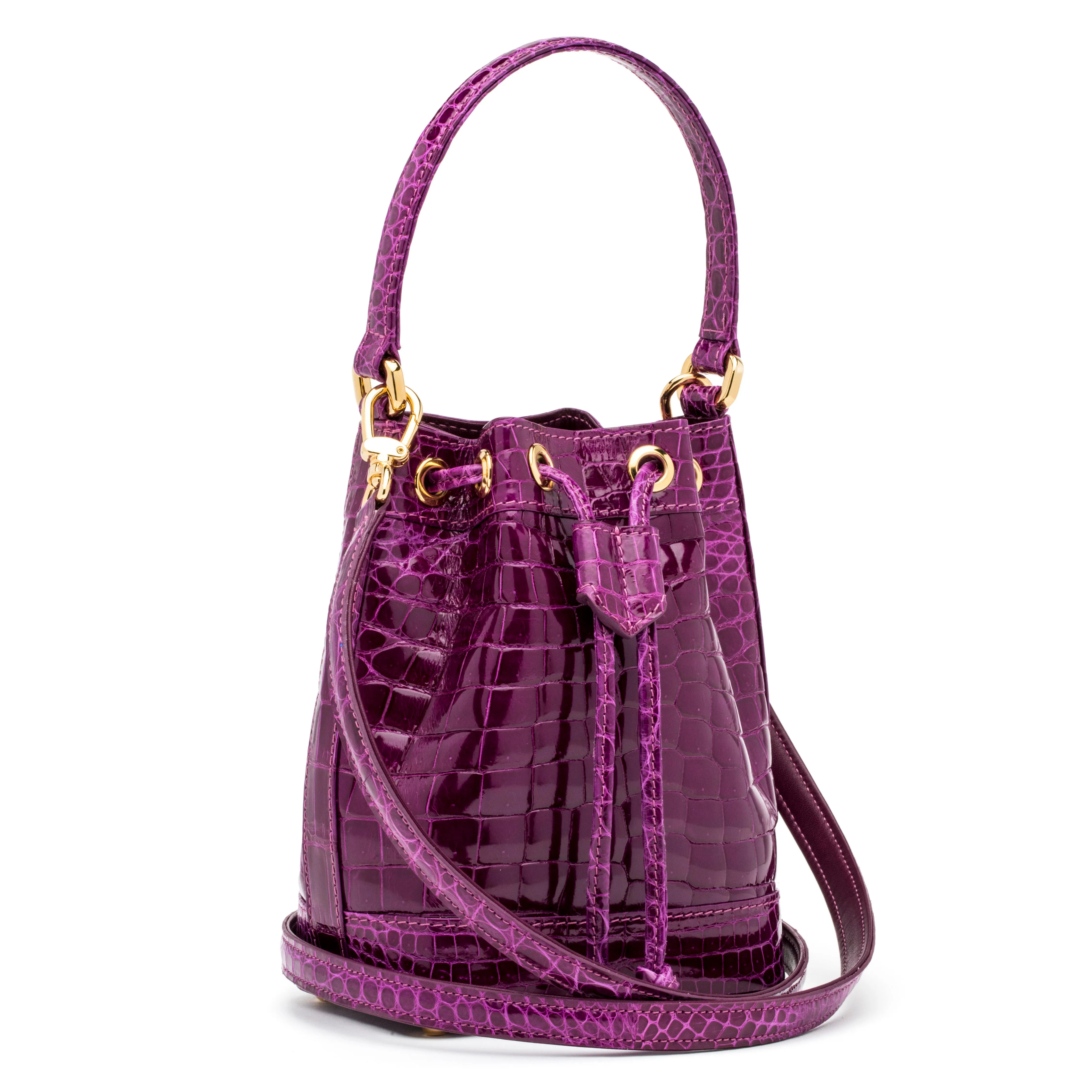 Petite Isla Tote in Purple Alligator