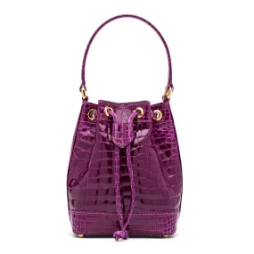 Petite Isla Tote in Purple Alligator