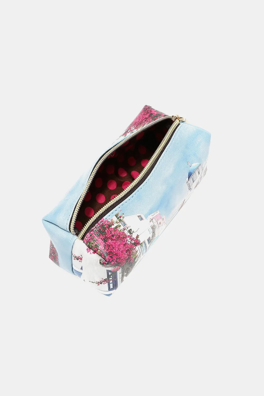 Printed Handbag with Three Pouches