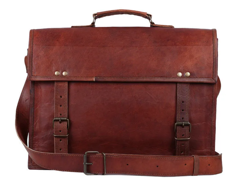 Rustic Leather Briefcase 15"