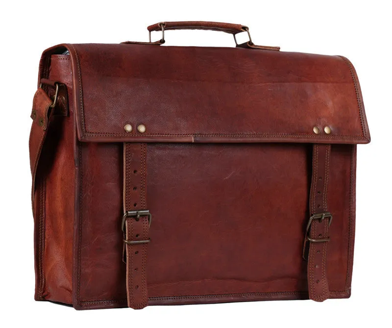 Rustic Leather Briefcase 15"