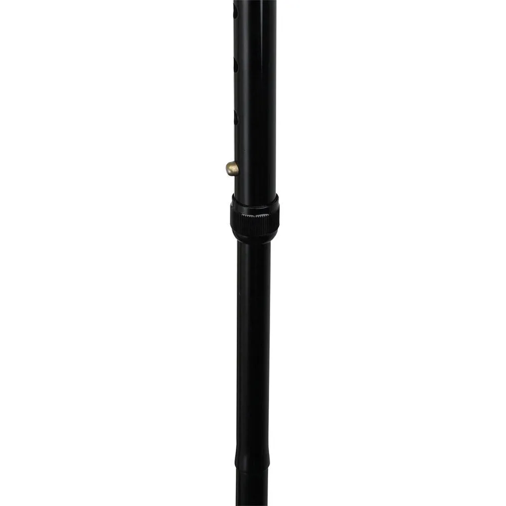 Scratch & Dent Chrome Plated Slim Line Fritz Walking Cane With Folding, Adjustable Black Aluminum Shaft V1806