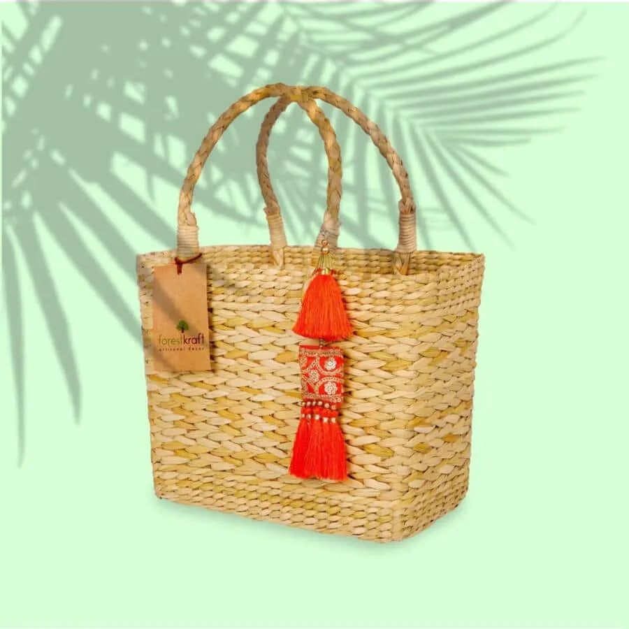 Stylish Orange Tassels Kauna Handbag