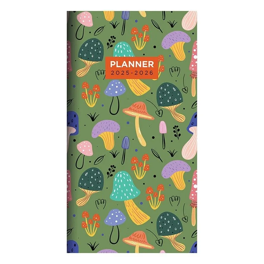 TF Publishing 2025-2026 Mushroom Patch Small Monthly Pocket Planner