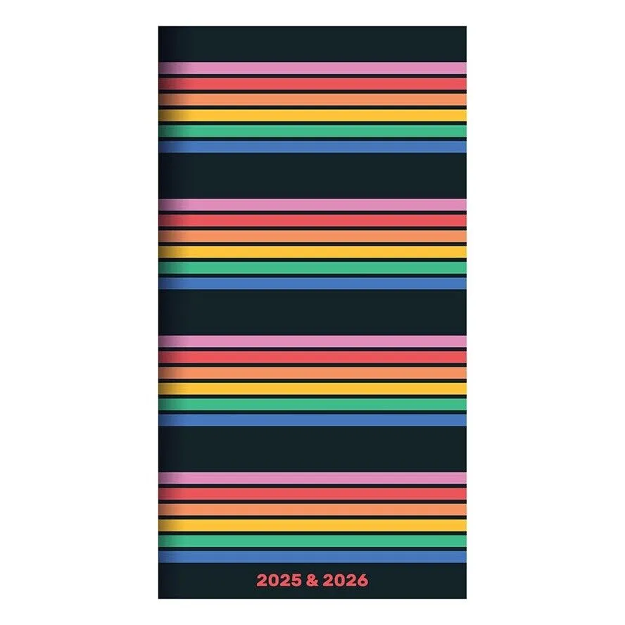 TF Publishing 2025-2026 Retro Stripe Small Monthly Pocket Planner