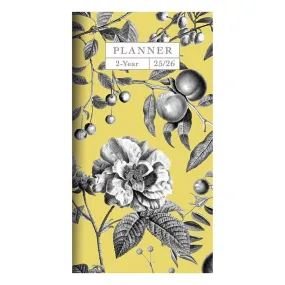 TF Publishing 2025-2026 Yellow Botanical Small Monthly Pocket Planner