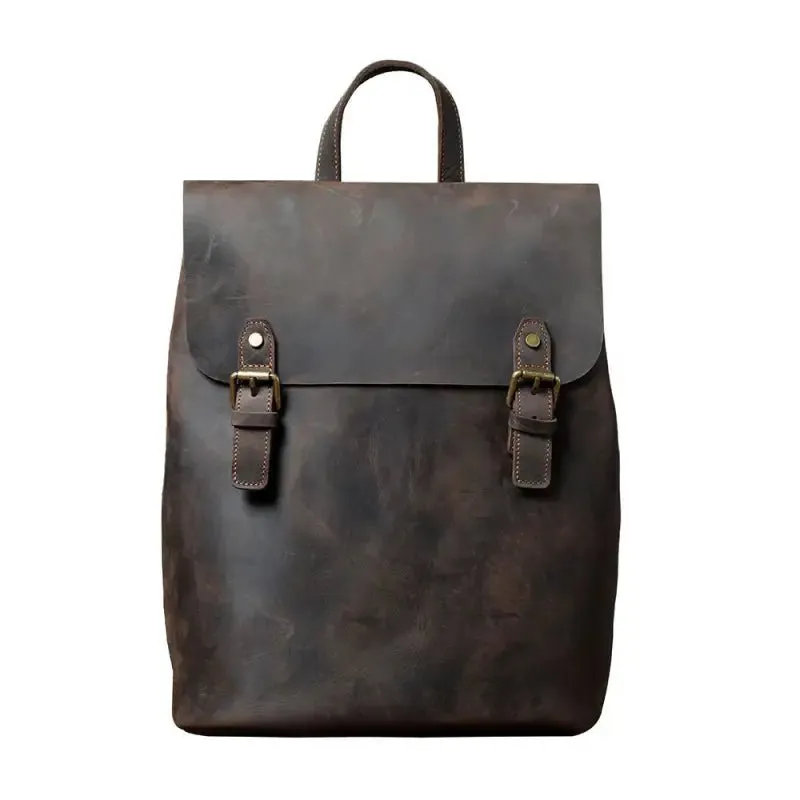 Urban Backpack with Top Layer Cowhide Material & Multiple Compartments