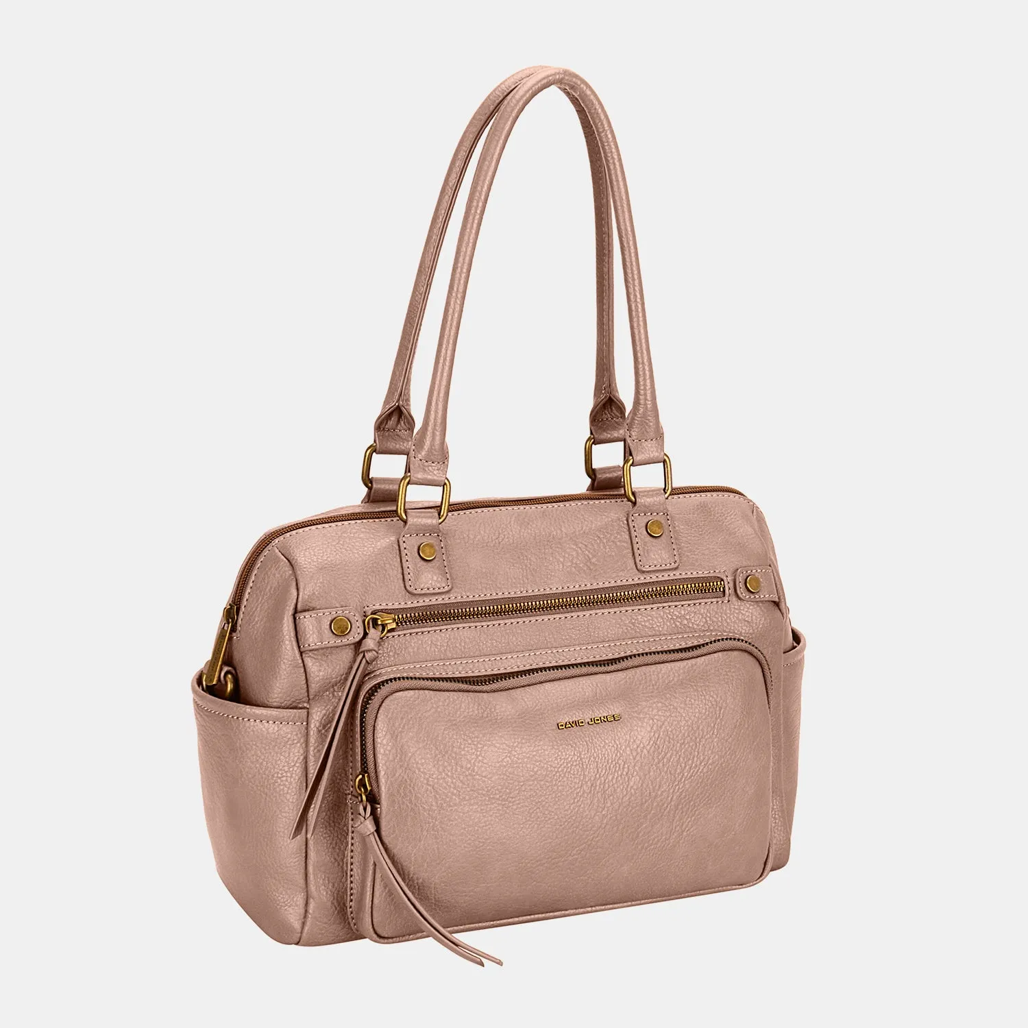 Zipper PU Leather Handbag